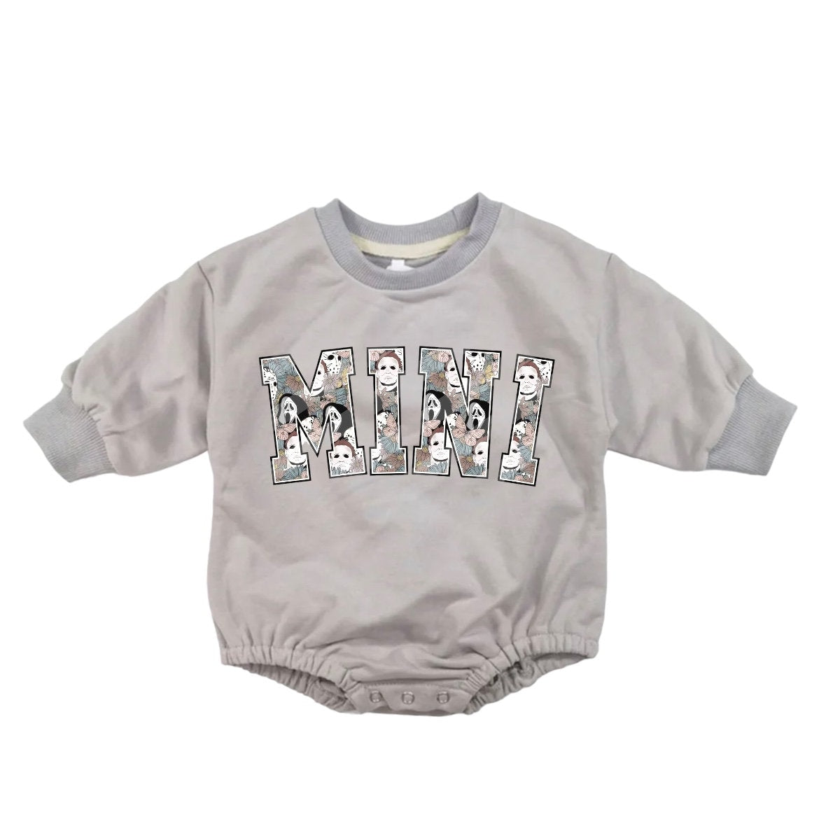 Mini Scary Movie halloween French Terry Baby bubble Sweatshirt Romper