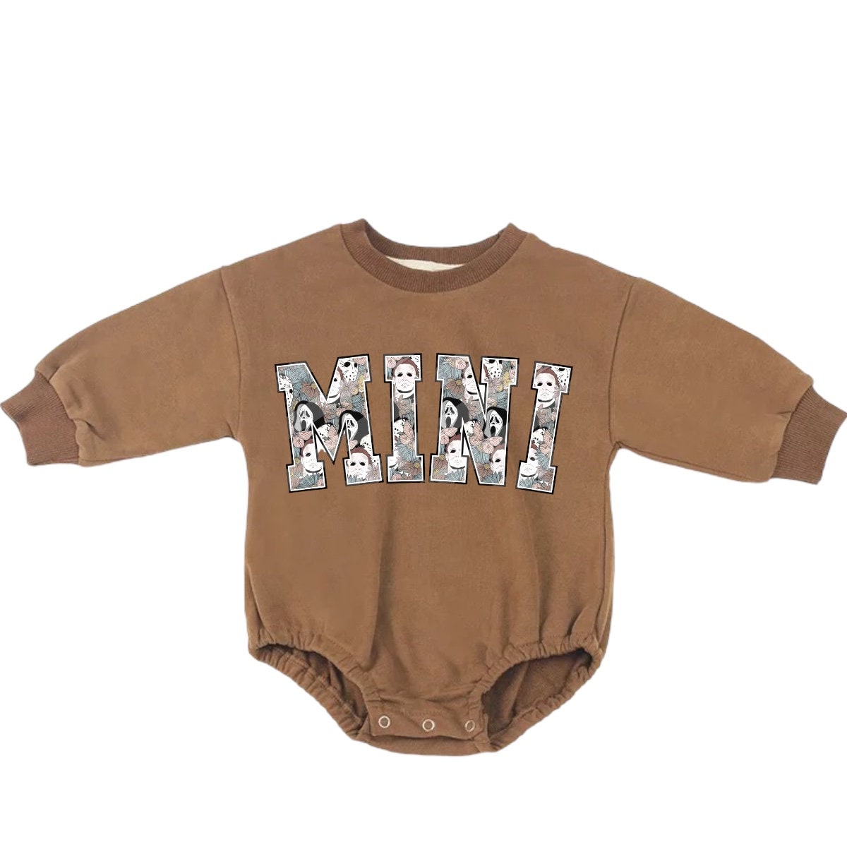 Mini Scary Movie halloween French Terry Baby bubble Sweatshirt Romper