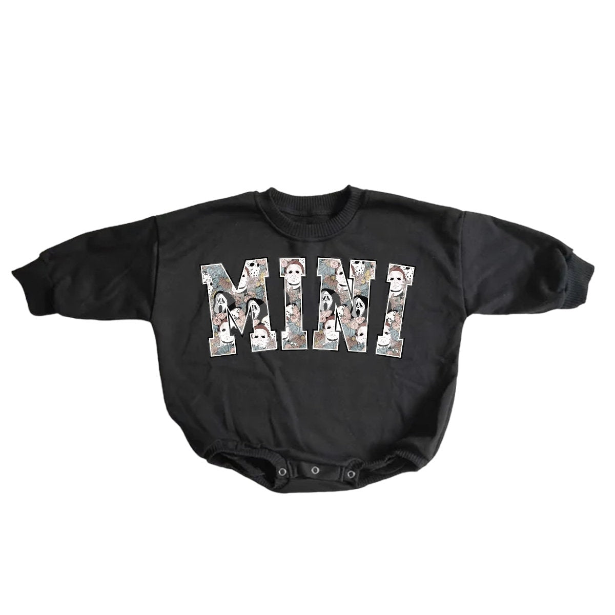 Mini Scary Movie halloween French Terry Baby bubble Sweatshirt Romper