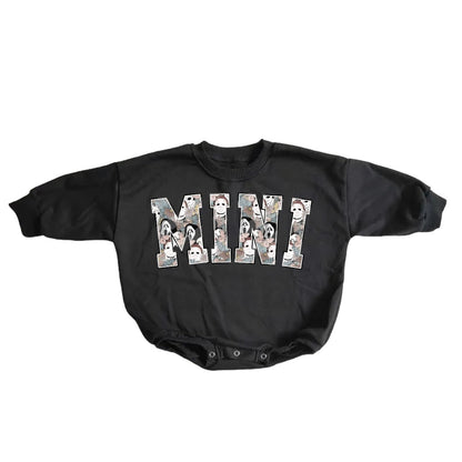 Mini Scary Movie halloween French Terry Baby bubble Sweatshirt Romper