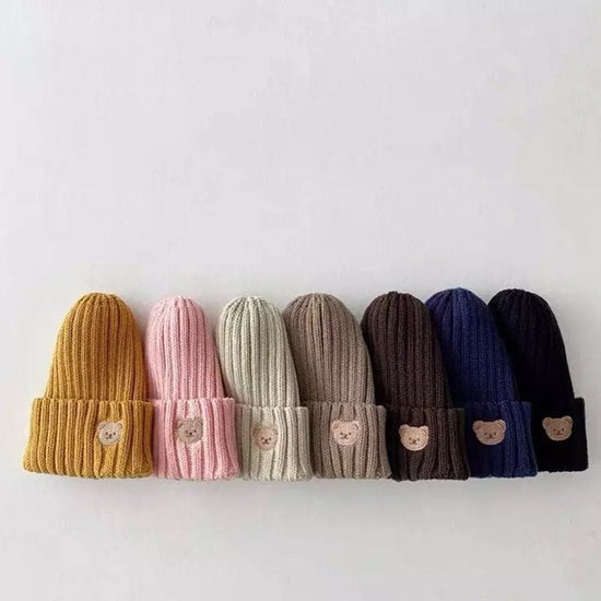 Baby and Kids Winter teddy bear Beanies /tuque / winter hat / baby beanie / baby / newborn / cute / embroider / baby winter / kids hat /