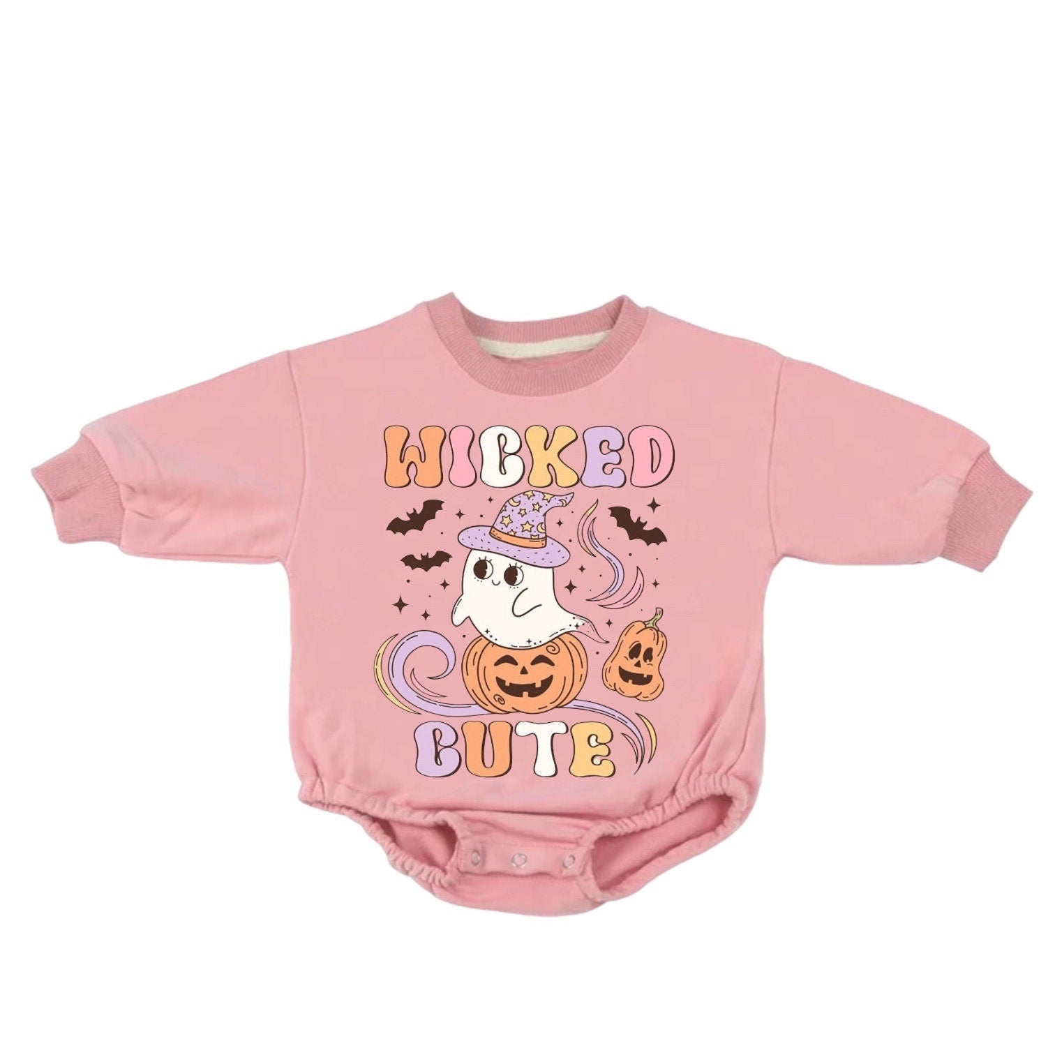 retro halloween French Terry Baby bubble Sweatshirt Romper/ baby clothes / boy girl / baby gift / newborn / infant / outfit / baby gift