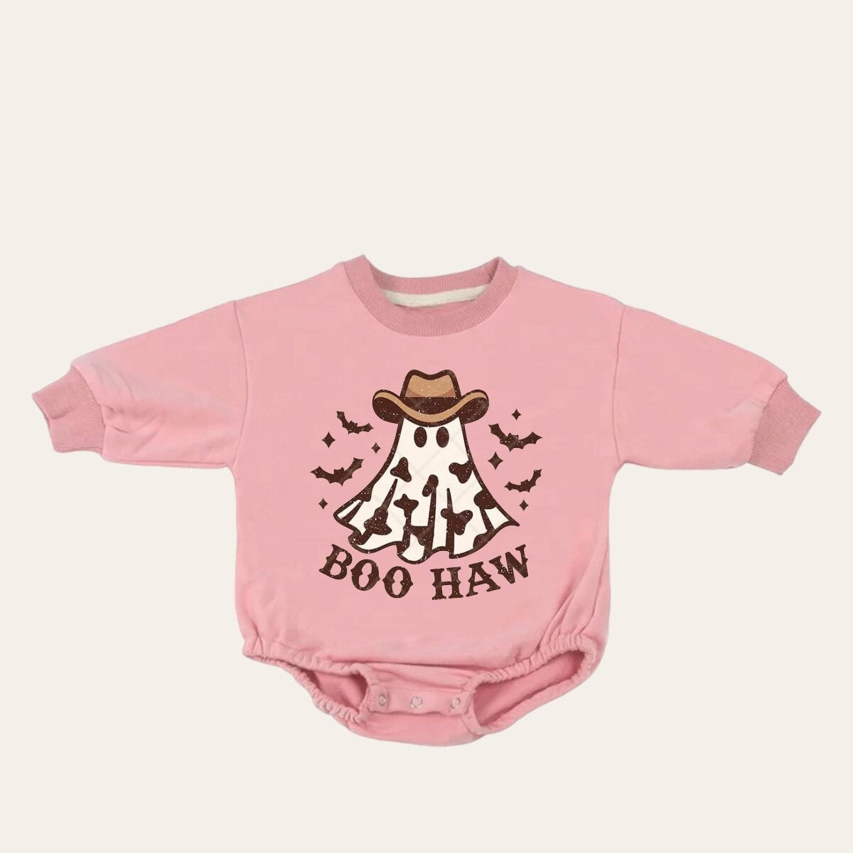 Western boo haw ghost Halloween French Terry Baby Sweatshirt Romper / baby clothes / boy girl / baby gift / newborn / infant / bubble | soft