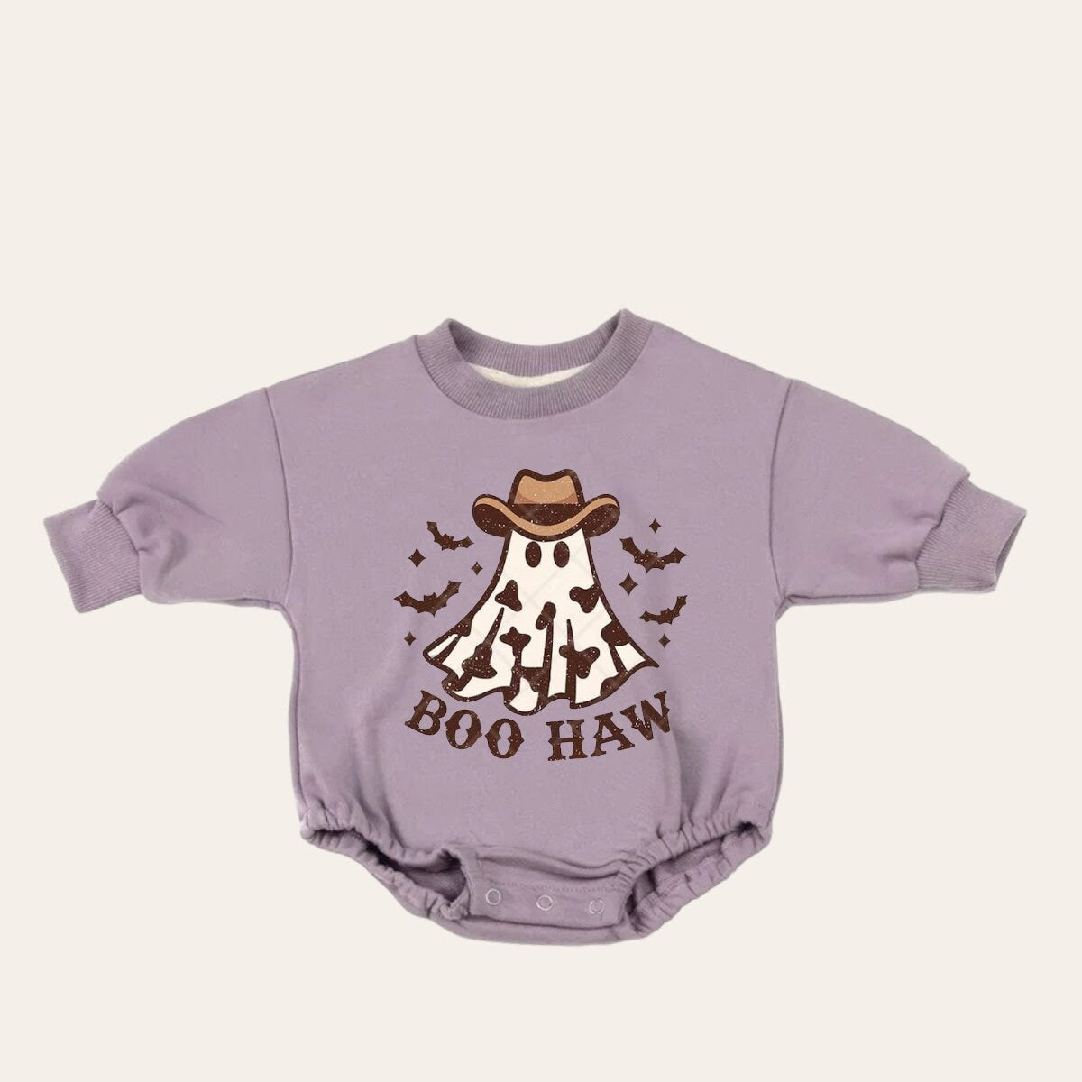 Western boo haw ghost Halloween French Terry Baby Sweatshirt Romper / baby clothes / boy girl / baby gift / newborn / infant / bubble | soft