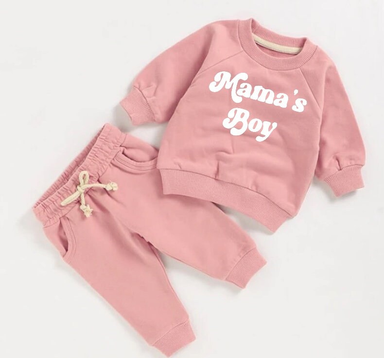 Mamas Boy French Terry toddler Baby Outfit set sweatshirt and pants / baby clothes / newborn / baby girl boy / baby shower / baby gift