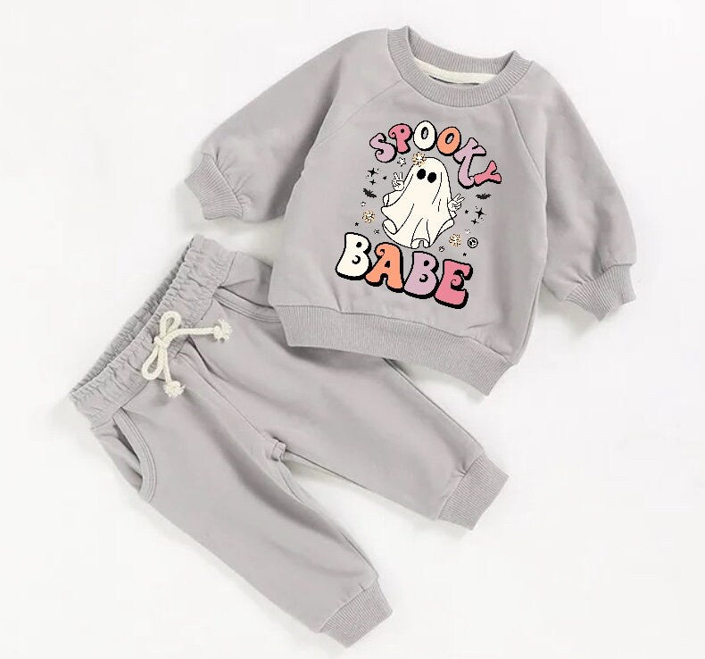 Halloween French Terry toddler Baby Outfit set sweatshirt and pants / baby clothes / newborn / baby girl boy / baby shower / baby gift
