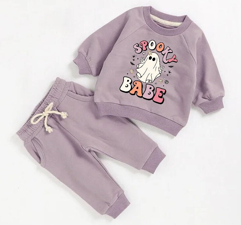 Halloween French Terry toddler Baby Outfit set sweatshirt and pants / baby clothes / newborn / baby girl boy / baby shower / baby gift