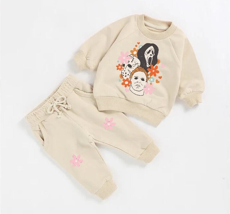 Halloween French Terry toddler Baby Outfit set sweatshirt and pants / baby clothes / newborn / baby girl boy / baby shower / baby gift