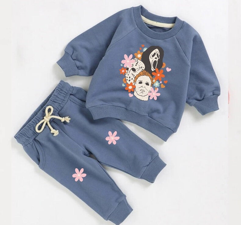 Halloween French Terry toddler Baby Outfit set sweatshirt and pants / baby clothes / newborn / baby girl boy / baby shower / baby gift