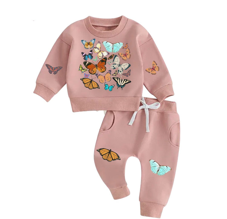 Butterfly Baby Outfit set sweatshirt and pants / baby clothes / soft / newborn / baby girl boy / baby shower / baby gift \ fall / sweater