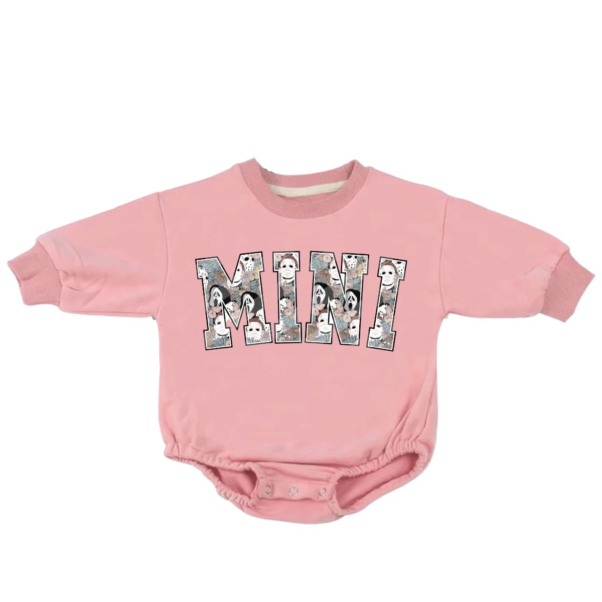 Mini Scary Movie halloween French Terry Baby bubble Sweatshirt Romper