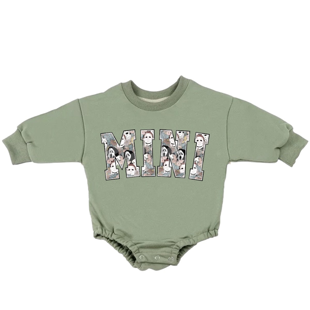 Mini Scary Movie halloween French Terry Baby bubble Sweatshirt Romper