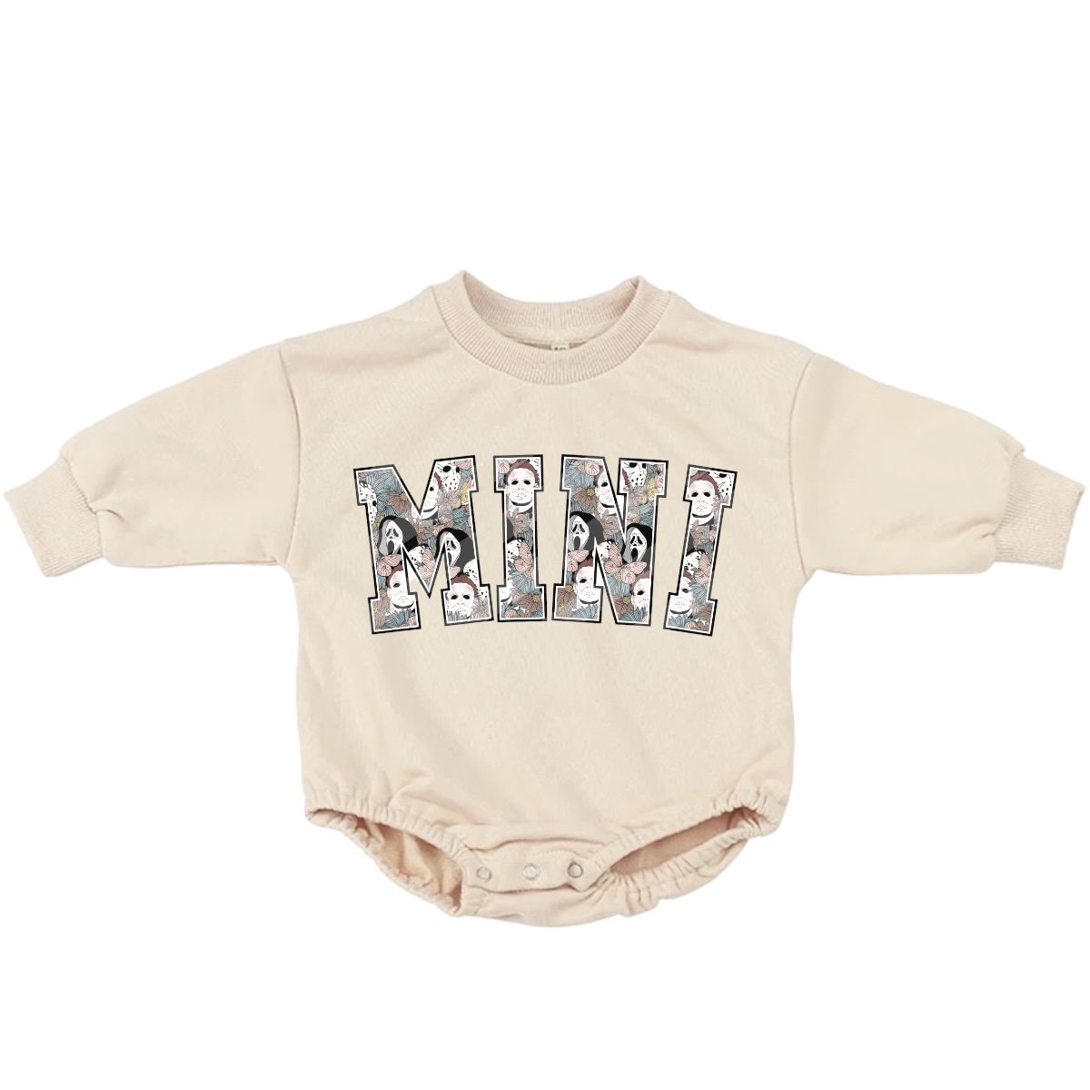 Mini Scary Movie halloween French Terry Baby bubble Sweatshirt Romper
