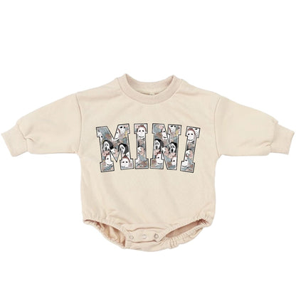 Mini Scary Movie halloween French Terry Baby bubble Sweatshirt Romper