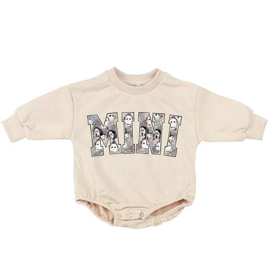 Mini Scary Movie halloween French Terry Baby bubble Sweatshirt Romper