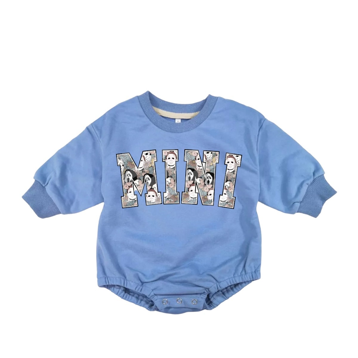 Mini Scary Movie halloween French Terry Baby bubble Sweatshirt Romper