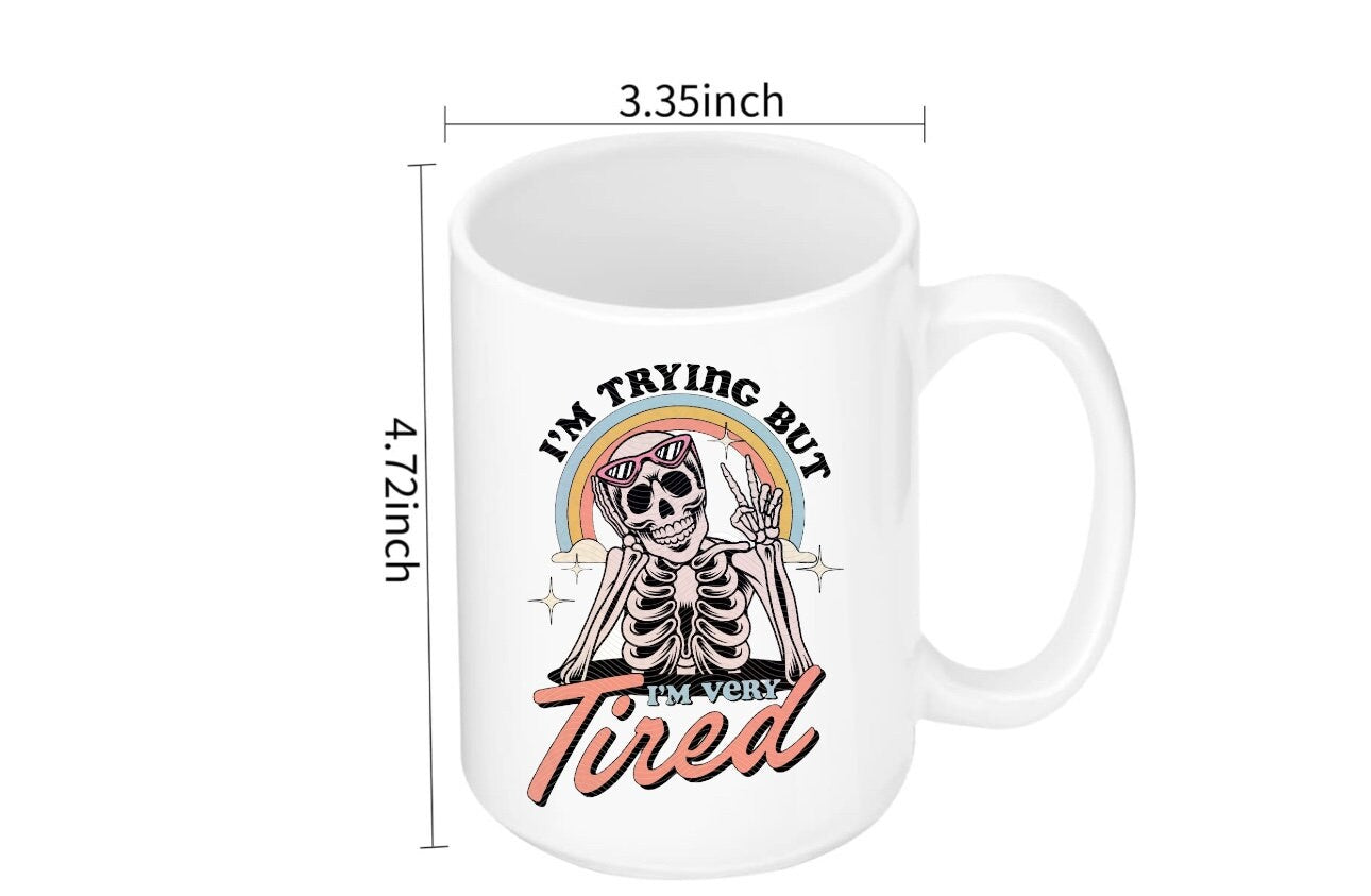 15oz Mama skull coffee cup, drink , mom , gift for her, kitchen , birthday , kids , mug , custom , sublimation , expresso cup , white mug