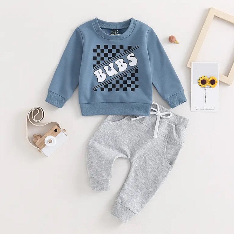 Bubs Baby Boy Outfit set sweatshirt and pants / baby clothes / soft / newborn / baby shower / baby gift \ fall / sweater / brother