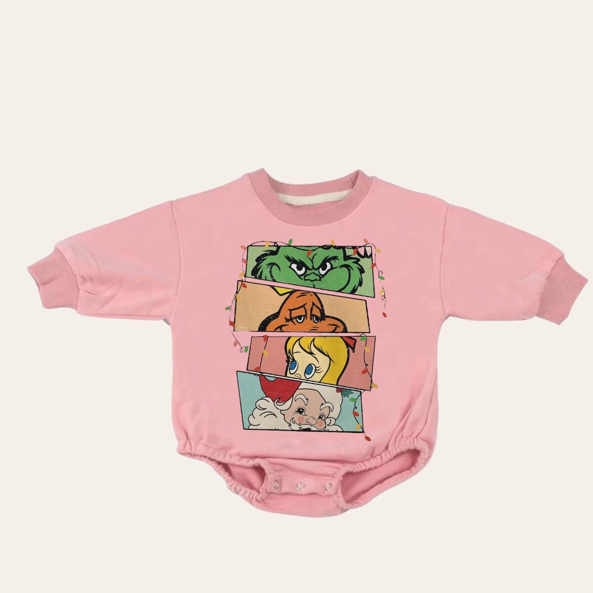 Cartoon disney Christmas Baby Oversized Sweatshirt Romper / bubble / onesie / baby clothes / baby girl / baby boy / outfit / gift