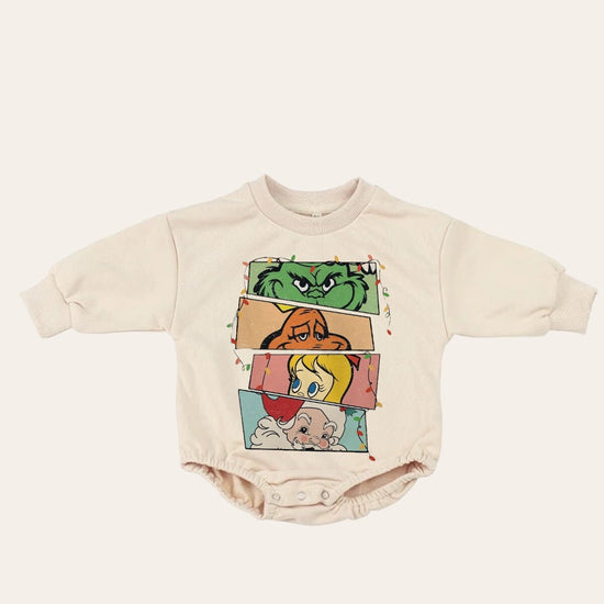 Cartoon disney Christmas Baby Oversized Sweatshirt Romper / bubble / onesie / baby clothes / baby girl / baby boy / outfit / gift