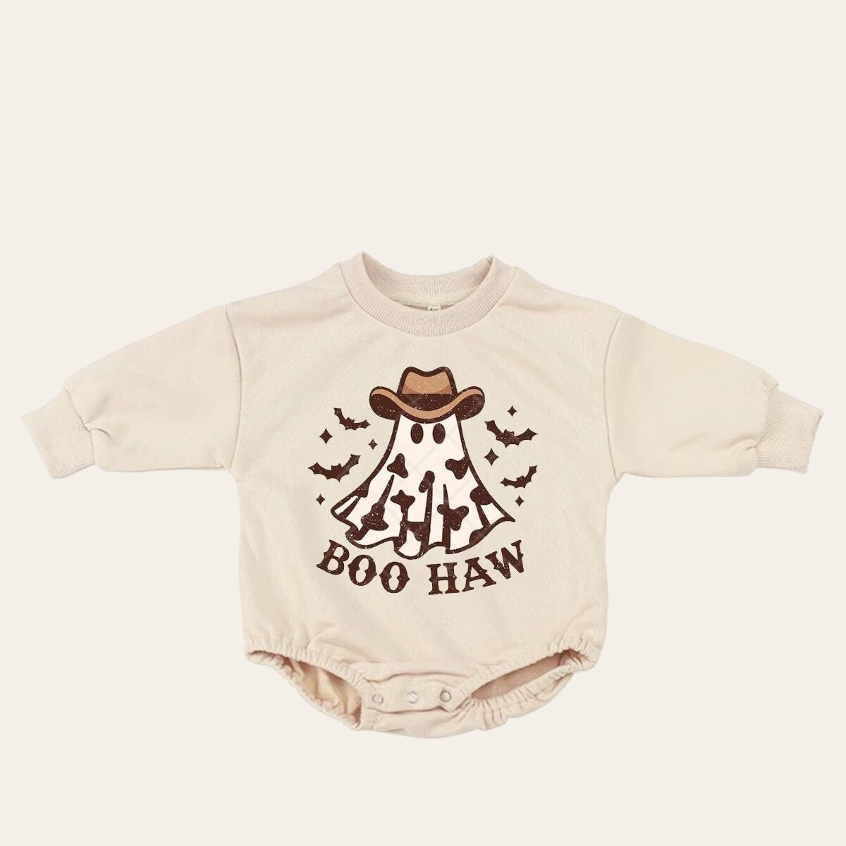 Western boo haw ghost Halloween French Terry Baby Sweatshirt Romper / baby clothes / boy girl / baby gift / newborn / infant / bubble | soft