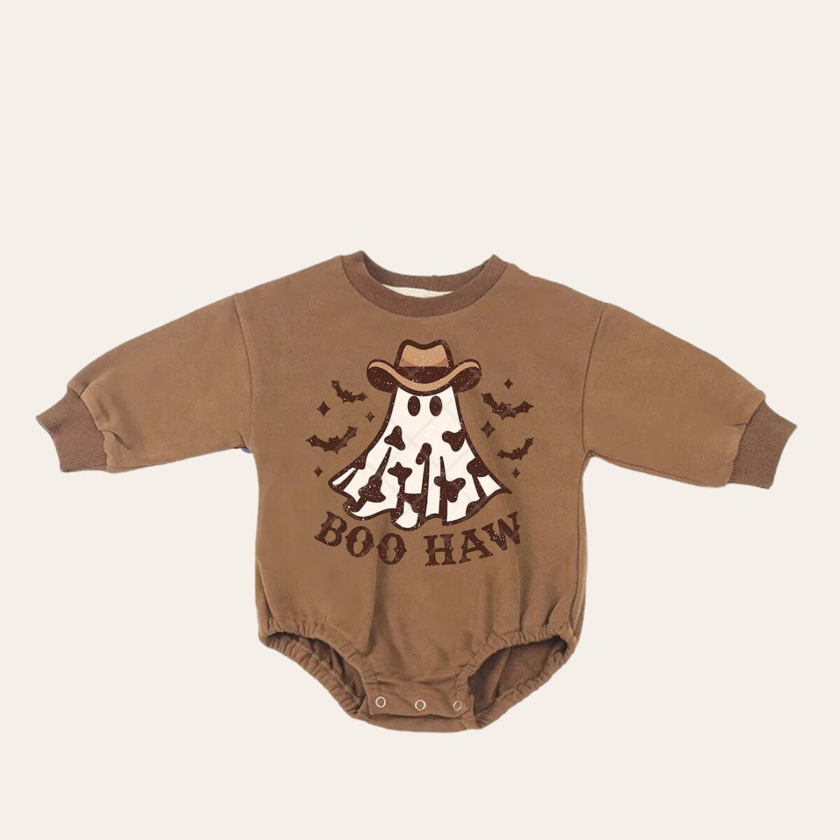 Western boo haw ghost Halloween French Terry Baby Sweatshirt Romper / baby clothes / boy girl / baby gift / newborn / infant / bubble | soft