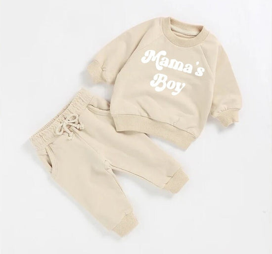 Mamas Boy French Terry toddler Baby Outfit set sweatshirt and pants / baby clothes / newborn / baby girl boy / baby shower / baby gift