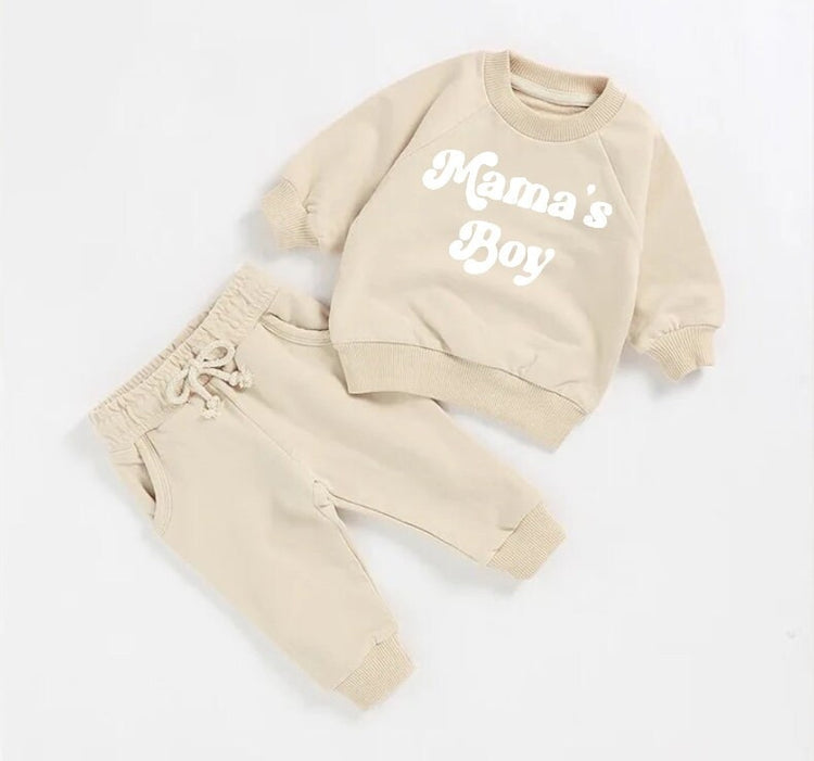 Mamas Boy French Terry toddler Baby Outfit set sweatshirt and pants / baby clothes / newborn / baby girl boy / baby shower / baby gift