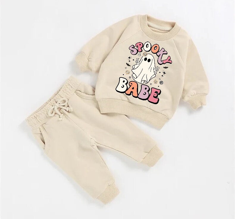 Halloween French Terry toddler Baby Outfit set sweatshirt and pants / baby clothes / newborn / baby girl boy / baby shower / baby gift