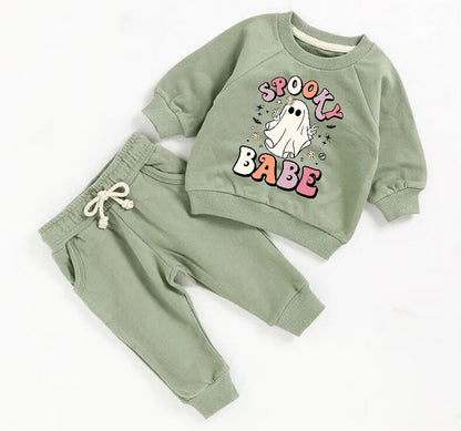 Halloween French Terry toddler Baby Outfit set sweatshirt and pants / baby clothes / newborn / baby girl boy / baby shower / baby gift