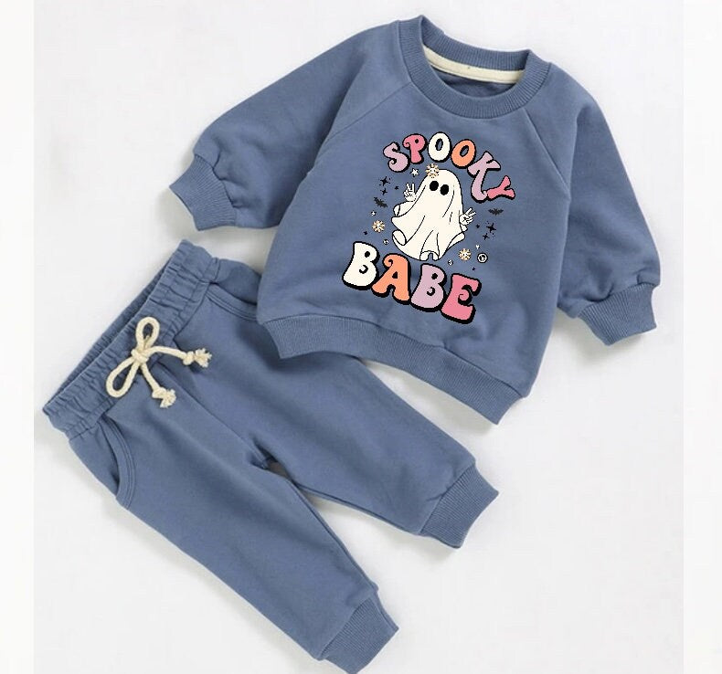 Halloween French Terry toddler Baby Outfit set sweatshirt and pants / baby clothes / newborn / baby girl boy / baby shower / baby gift