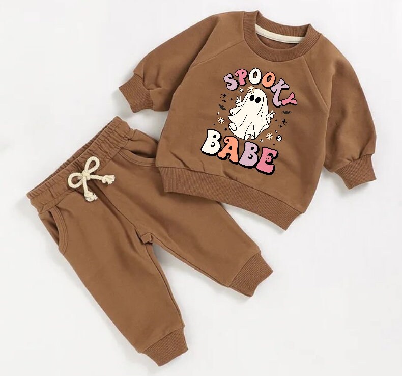 Halloween French Terry toddler Baby Outfit set sweatshirt and pants / baby clothes / newborn / baby girl boy / baby shower / baby gift