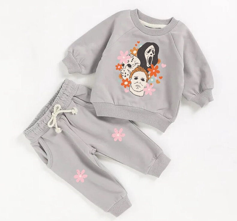 Halloween French Terry toddler Baby Outfit set sweatshirt and pants / baby clothes / newborn / baby girl boy / baby shower / baby gift
