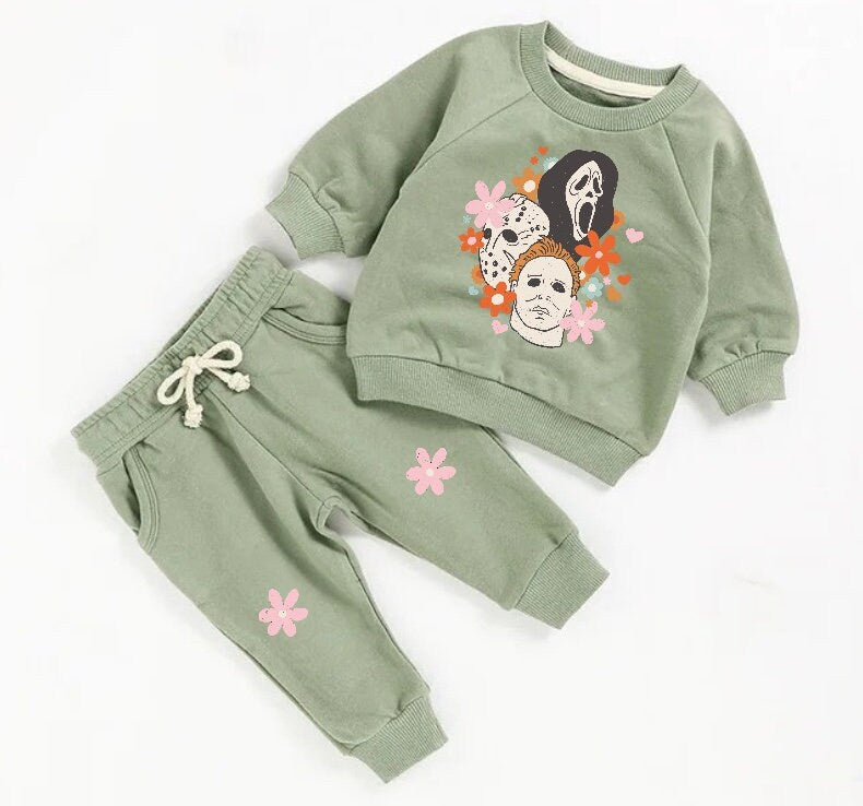 Halloween French Terry toddler Baby Outfit set sweatshirt and pants / baby clothes / newborn / baby girl boy / baby shower / baby gift