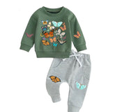 Butterfly Baby Outfit set sweatshirt and pants / baby clothes / soft / newborn / baby girl boy / baby shower / baby gift \ fall / sweater
