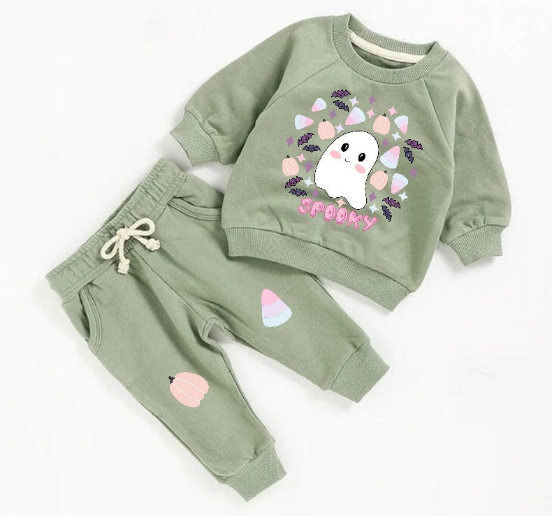 Halloween French Terry toddler Baby Outfit set sweatshirt and pants / baby clothes / newborn / baby girl boy / baby shower / baby gift