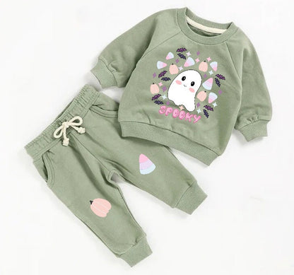 Halloween French Terry toddler Baby Outfit set sweatshirt and pants / baby clothes / newborn / baby girl boy / baby shower / baby gift