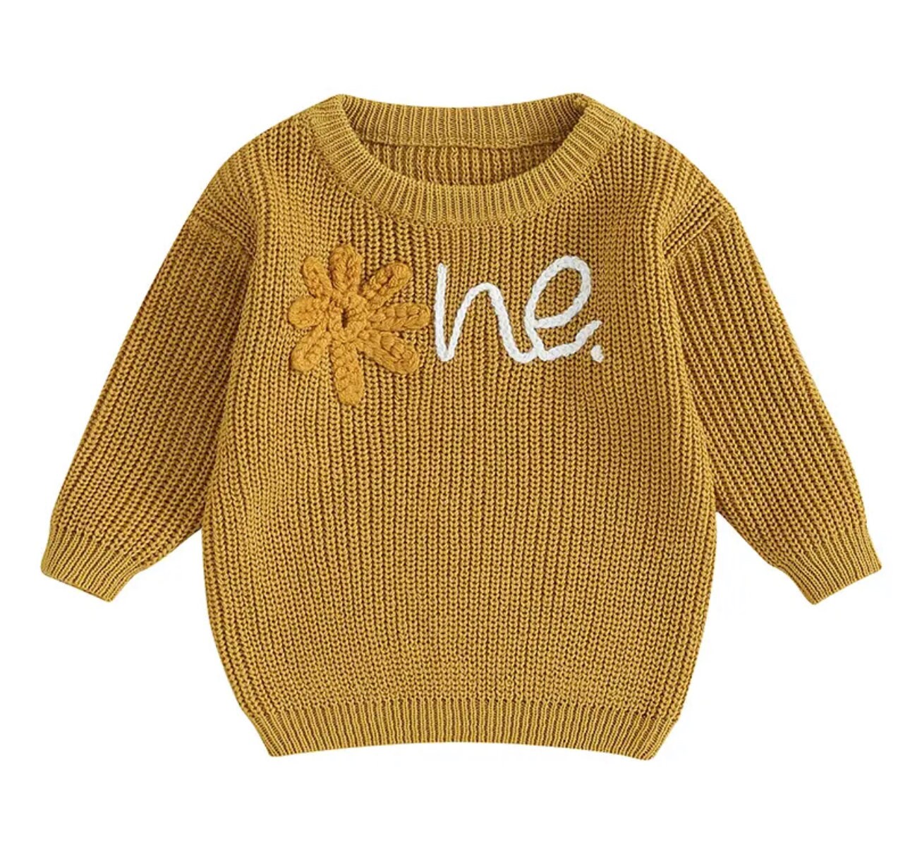 Knit Embroidered baby girls first birthday sweater / infant sweater / baby clothes / one / baby girl / baby gift / baby shower / fall sweat