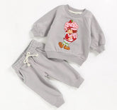 strawberry French Terry Baby Outfit set sweatshirt and pants / baby clothes / soft / cartoon / baby girl / baby shower / baby gift outfit