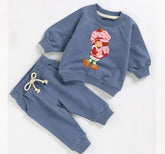 strawberry French Terry Baby Outfit set sweatshirt and pants / baby clothes / soft / cartoon / baby girl / baby shower / baby gift outfit