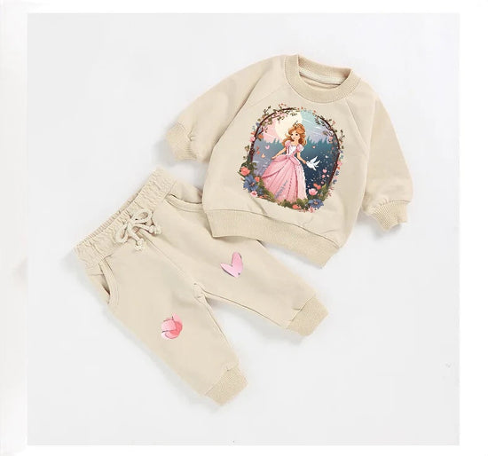 Fairytale floral French Terry Baby Outfit set sweatshirt and pants / baby clothes / soft / baby girl boy / baby shower / baby gift / sweater