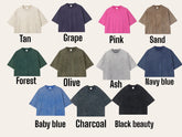 Stone Washed 100% Cotton Oversized Cropped T-Shirts | cool shirt | beach tee | women top | gift for her | vintage | blank | crop tshirt |