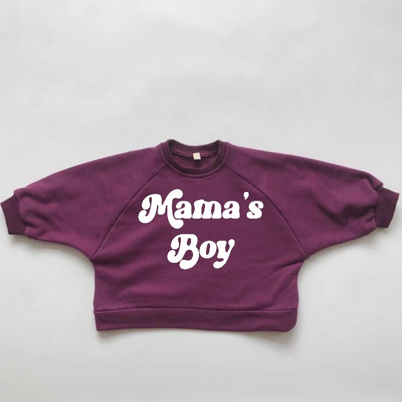 Toddler Baby boy Oversized Cotton Sweatshirts mamas boy kids clothes crewneck sweatshirt sweater toddler baby sweatshirt gift birthday
