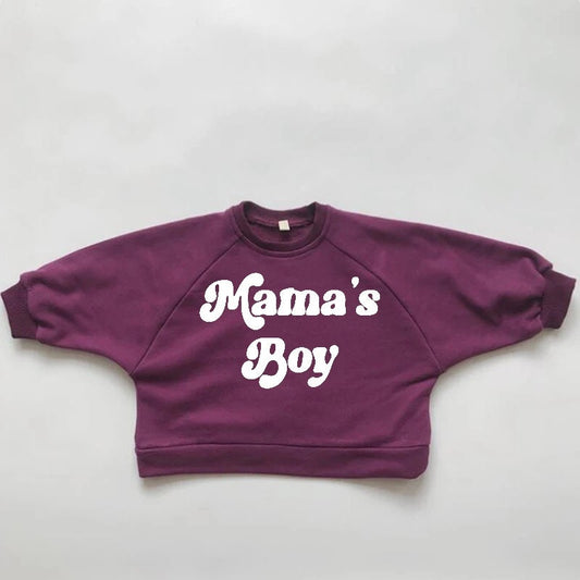 Toddler Baby boy Oversized Cotton Sweatshirts mamas boy kids clothes crewneck sweatshirt sweater toddler baby sweatshirt gift birthday
