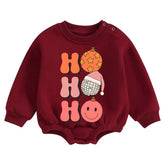 Soft Retro groovy Christmas Baby Oversized Sweatshirt Romper / bubble / onesie / baby clothes / baby girl / baby boy / outfit / gift