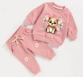 Floral bear French Terry Baby Outfit set sweatshirt and pants / baby clothes / soft / baby girl boy / baby shower / baby gift / sweater