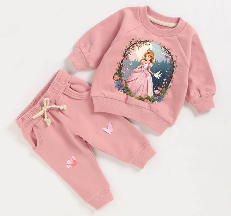 Fairytale floral French Terry Baby Outfit set sweatshirt and pants / baby clothes / soft / baby girl boy / baby shower / baby gift / sweater