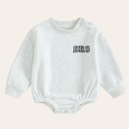 Bro warm fleece Baby Oversized Sweatshirt Romper / bubble / onesie / baby clothes / baby girl / baby boy / outfit / gift