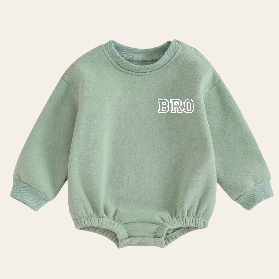 Bro warm fleece Baby Oversized Sweatshirt Romper / bubble / onesie / baby clothes / baby girl / baby boy / outfit / gift