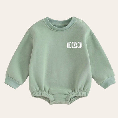 Bro warm fleece Baby Oversized Sweatshirt Romper / bubble / onesie / baby clothes / baby girl / baby boy / outfit / gift